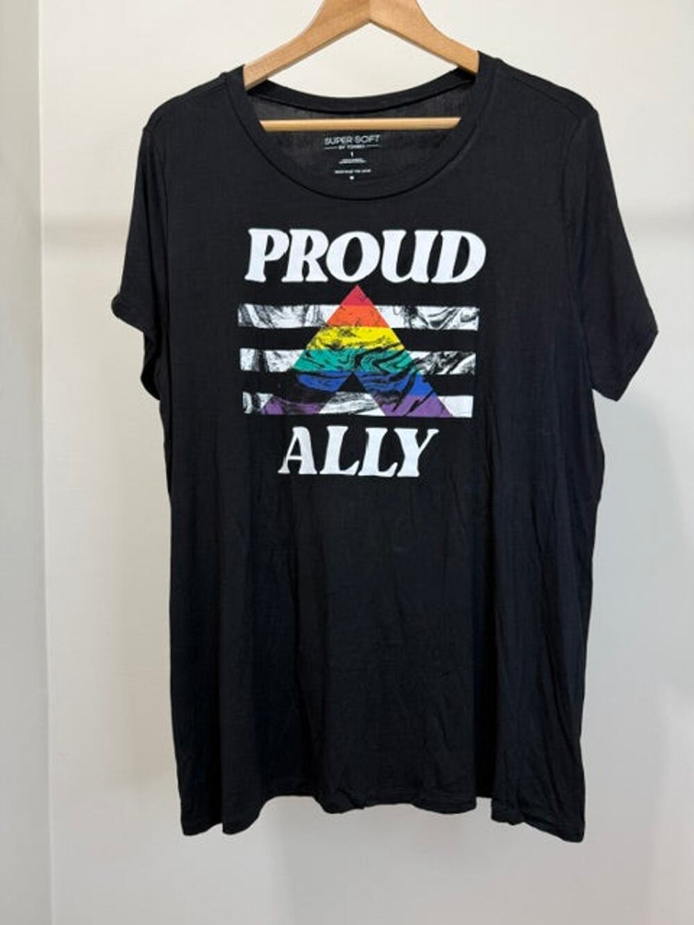 Torrid Super Soft Graphic Tee  (Proud Ally) Sz1(14-16) NWOT